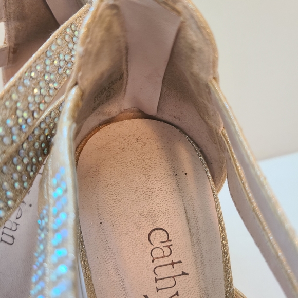 Cathy Jean Champagne Rhinestone Heels - Picture 5 of 7